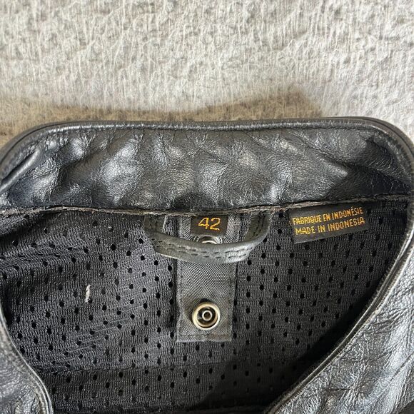 First Gear Leather Jacket Mens 42 S-Pilot Mesh Lined Biker Motorcycle Moto Coat - Picture 9 of 16